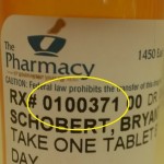 Label with Circle for RX number